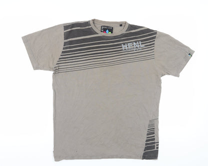 Mens UK Size L Henleys Beige  T-Shirt