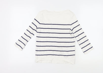 Womens UK Size S MNG White Basic T-Shirt