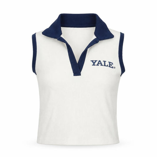 Yale University Women's White Sleeveless Polo XL