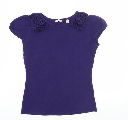 Womens UK Size XS Ted Baker Purple Basic T-Shirt