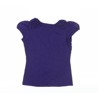Womens UK Size XS Ted Baker Purple Basic T-Shirt