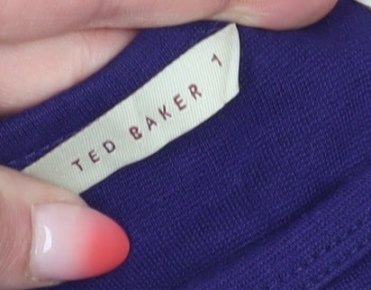 Womens UK Size XS Ted Baker Purple Basic T-Shirt