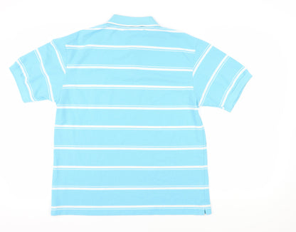 Lonsdale Men's Blue Striped Polo Shirt L