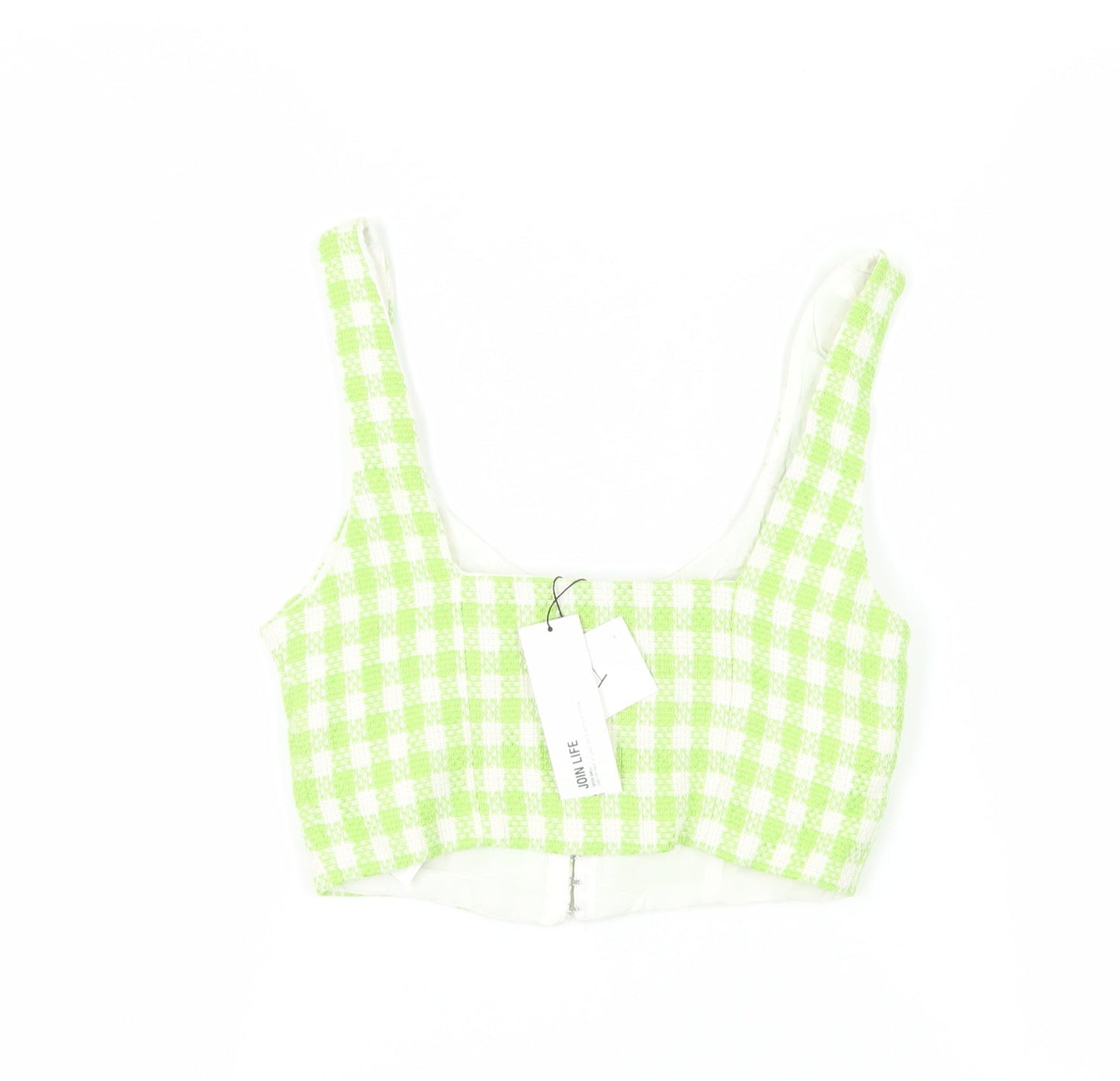 Womens UK Size 8 Zara Green Cropped Blouse