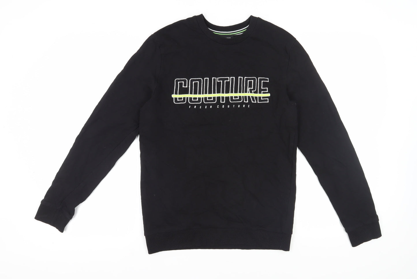 Mens UK Size M Couture Black Pullover Sweatshirt