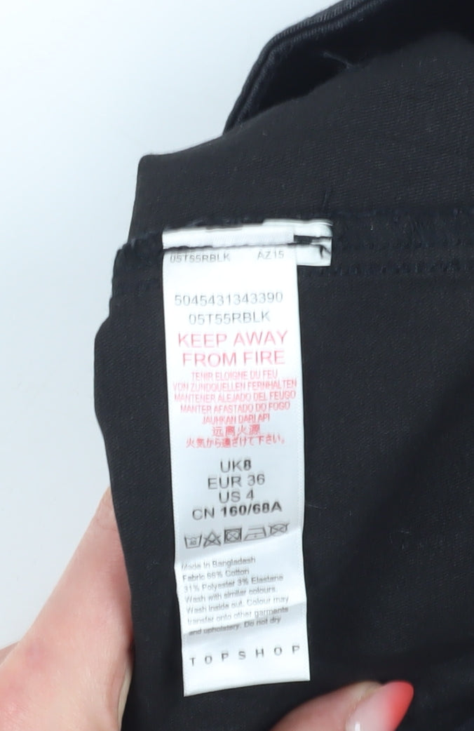 Womens UK Size 8 Topshop Straight & Pencil Denim Skirt