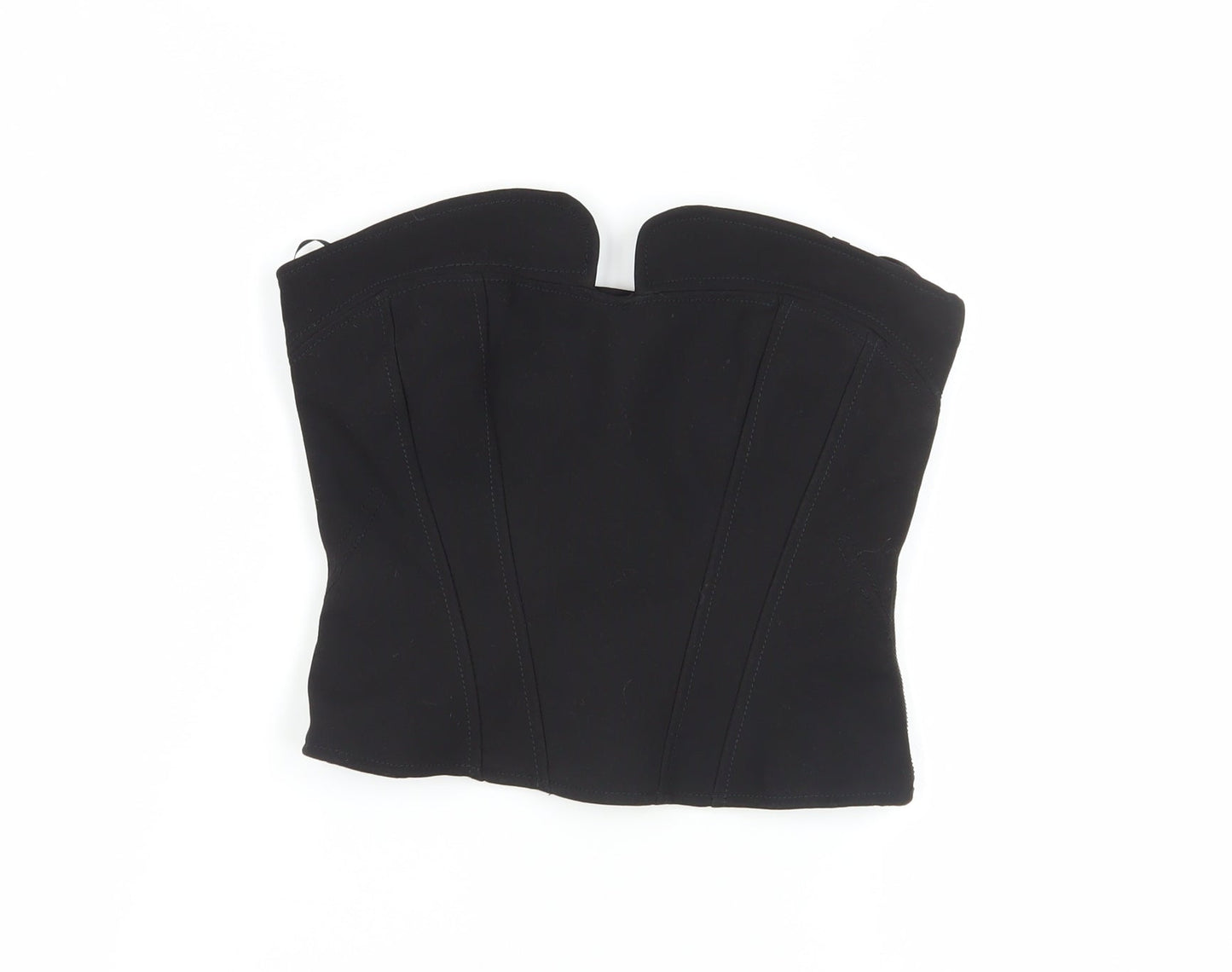 Womens UK Size XS Zara Black Cropped Blouse