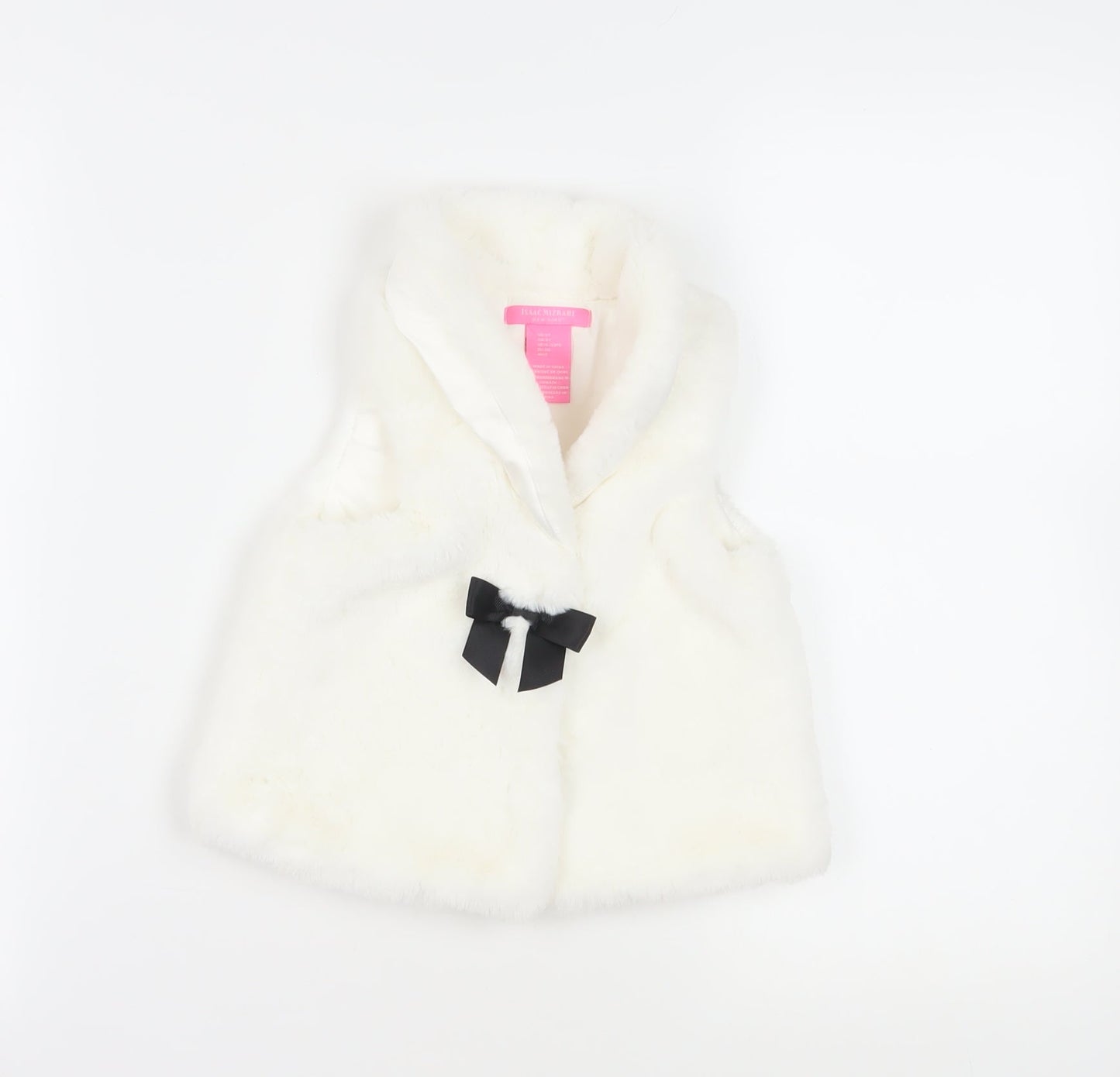 Isaac Mizrahi Girls Ivory Faux Fur Waistcoat, 4-5 Years