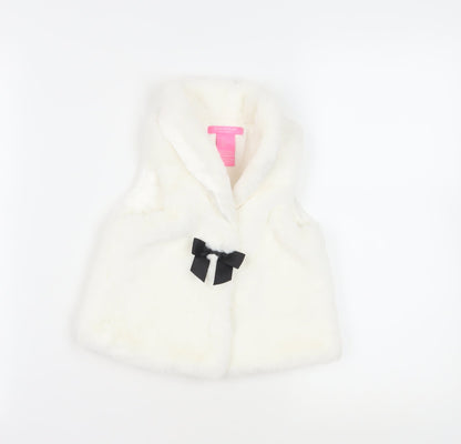 Isaac Mizrahi Girls Ivory Faux Fur Waistcoat, 4-5 Years