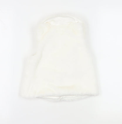 Isaac Mizrahi Girls Ivory Faux Fur Waistcoat, 4-5 Years
