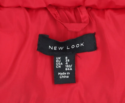 Womens UK Size 8 New Look Red Puffer Jacket
