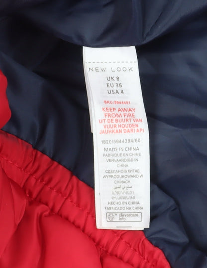 Womens UK Size 8 New Look Red Puffer Jacket