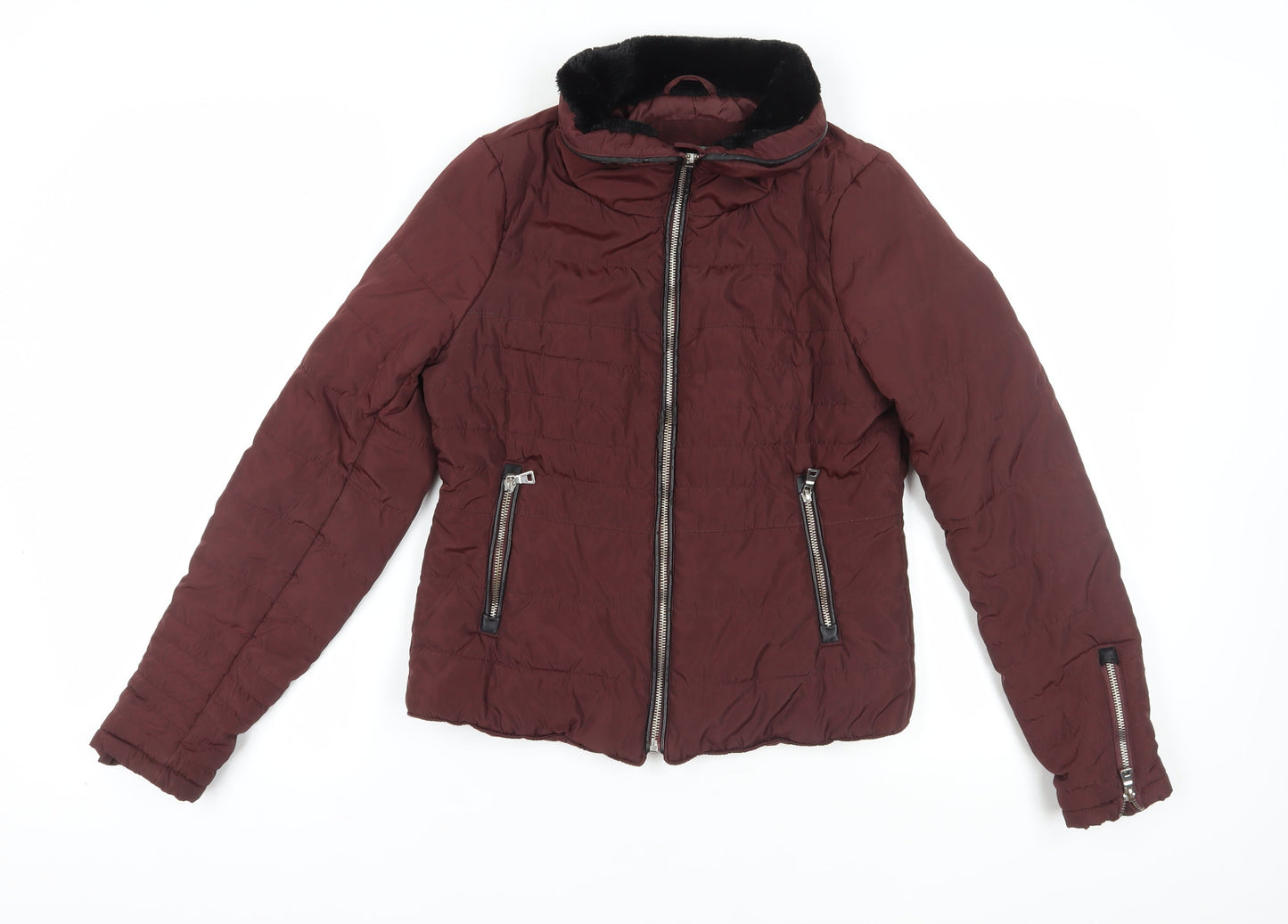 Womens UK Size S VERO MODA Brown Bomber Jacket