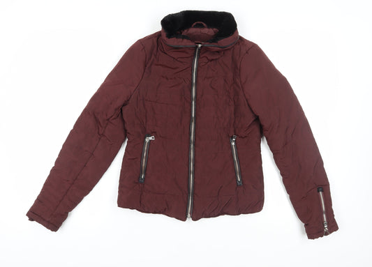 Womens UK Size S VERO MODA Brown Bomber Jacket