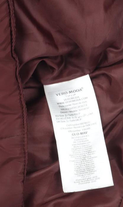 Womens UK Size S VERO MODA Brown Bomber Jacket