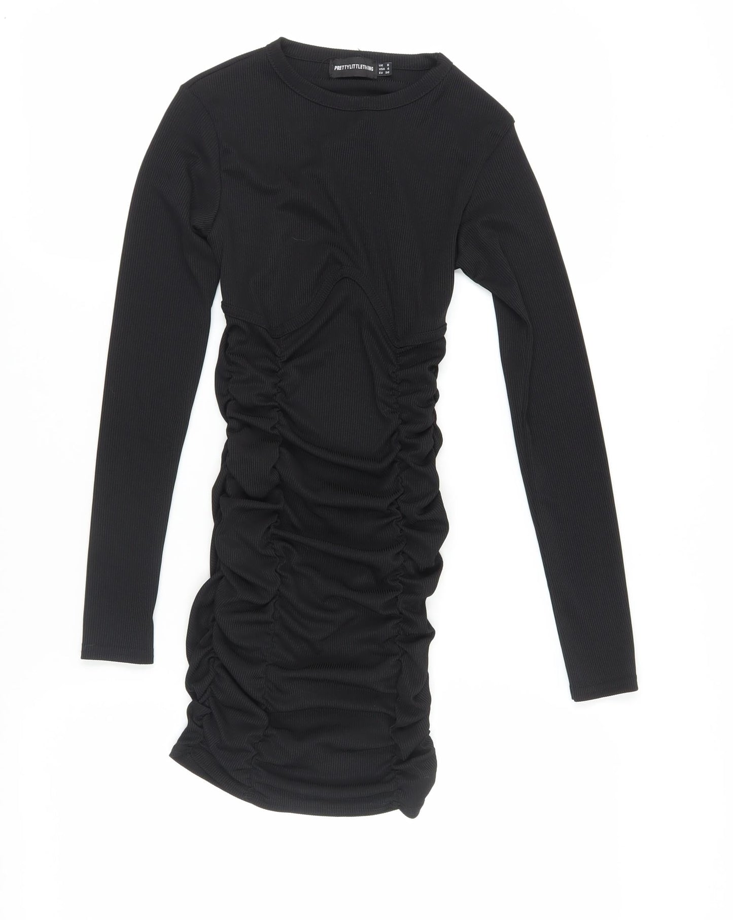 PrettyLittleThing Women's Black Bodycon Dress Size 8