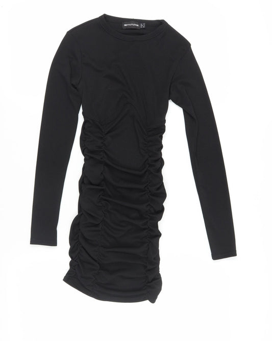 PrettyLittleThing Women's Black Bodycon Dress Size 8