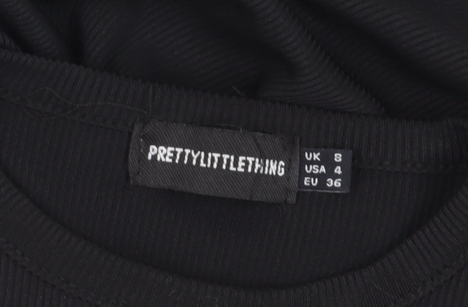 PrettyLittleThing Women's Black Bodycon Dress Size 8