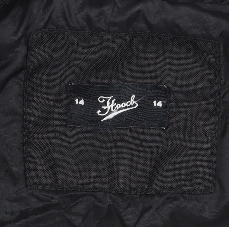 Womens UK Size 14 HOOCH Black Puffer Jacket