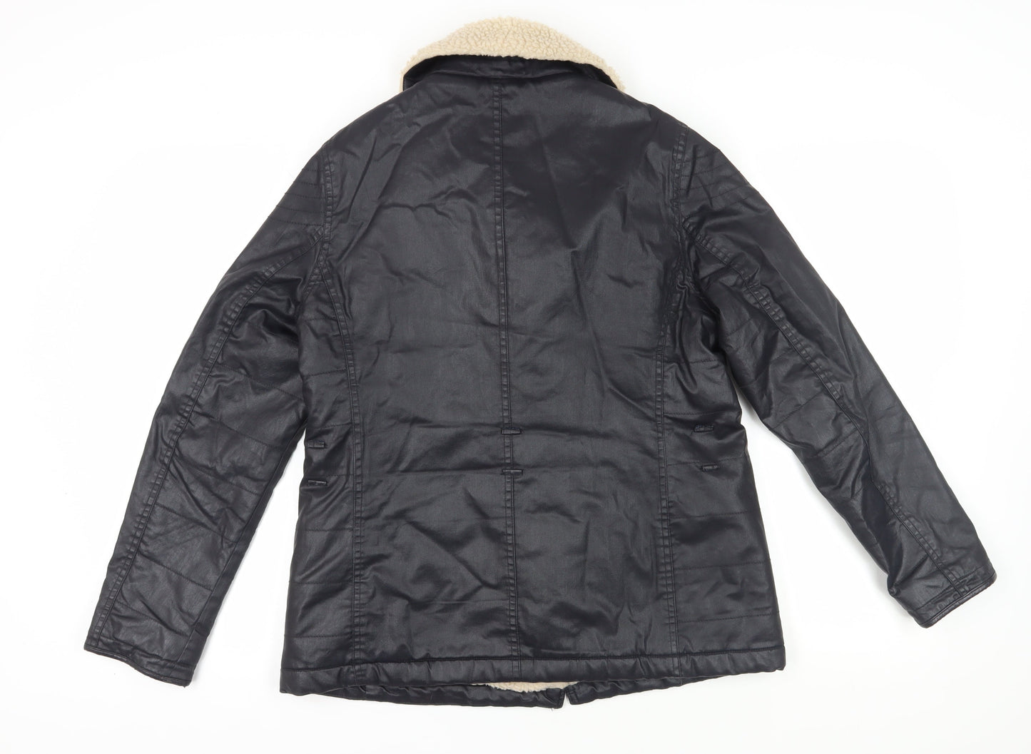 Womens UK Size 12 Marks and Spencer Black Motorcycle Jacket