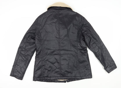Womens UK Size 12 Marks and Spencer Black Motorcycle Jacket