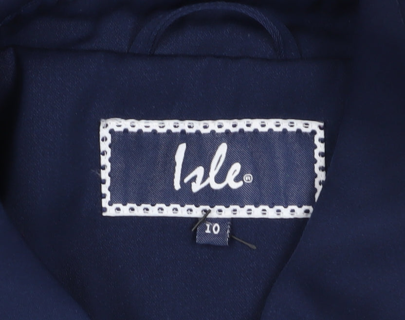 Womens UK Size 10 Isle Blue Rain Coat