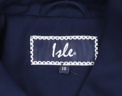 Womens UK Size 10 Isle Blue Rain Coat
