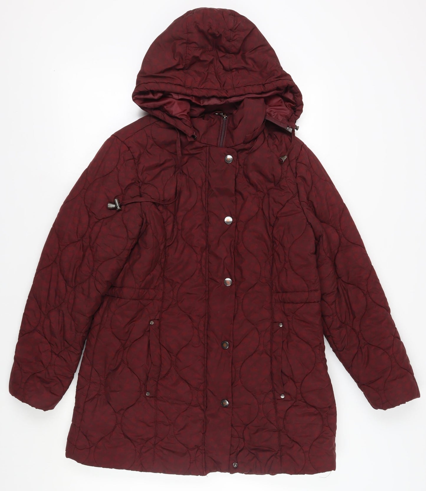 Womens UK Size 12 Isle Collection Red Quilted Coat