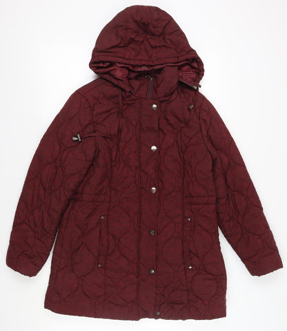 Womens UK Size 12 Isle Collection Red Quilted Coat
