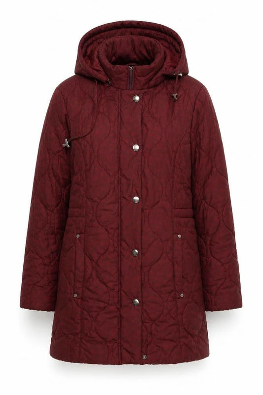 Womens UK Size 12 Isle Collection Red Quilted Coat