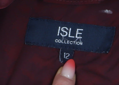 Womens UK Size 12 Isle Collection Red Quilted Coat