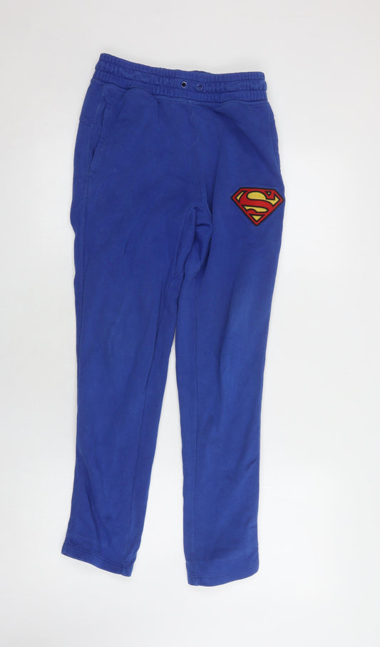 Gap Teens Blue Superman Joggers, Size 14, Cotton Blend, Casual