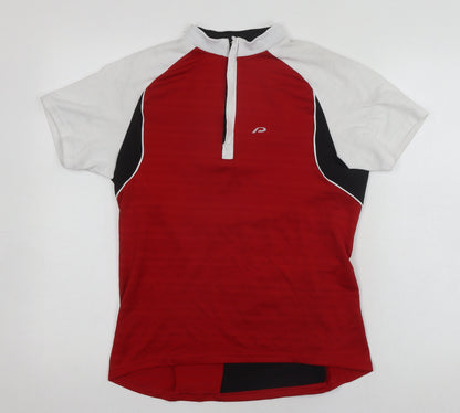 Protective Cycling Polo Unisex Red/Black UK 12 Jersey
