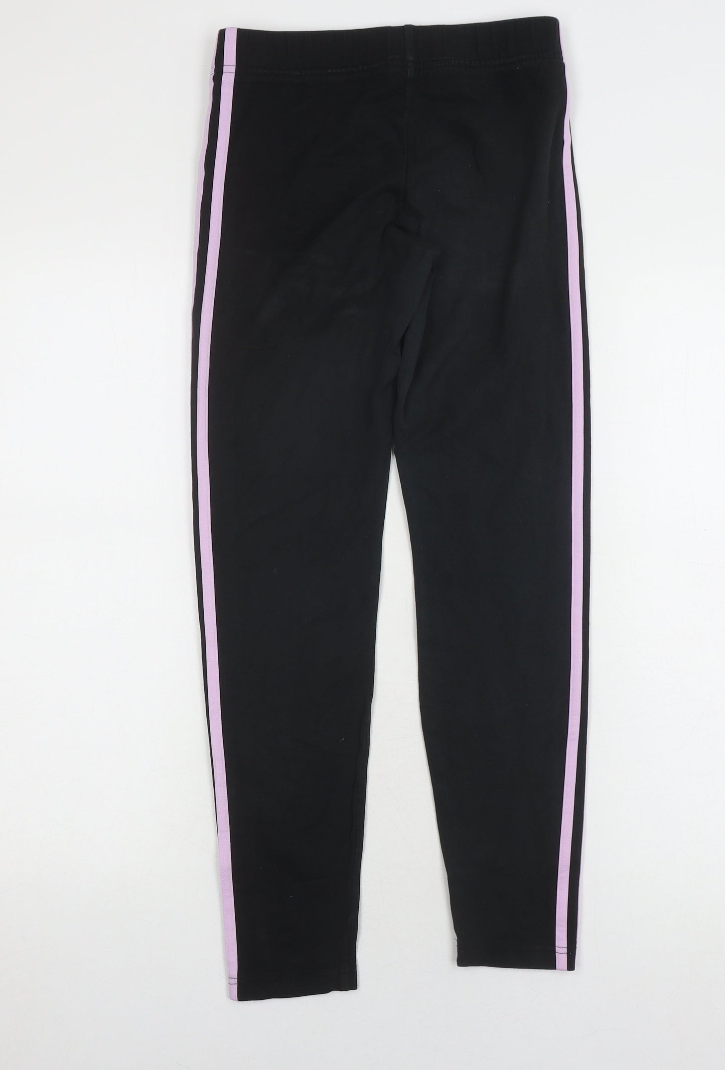 Adidas Girls Black Track Pants L Regular Fit Activewear