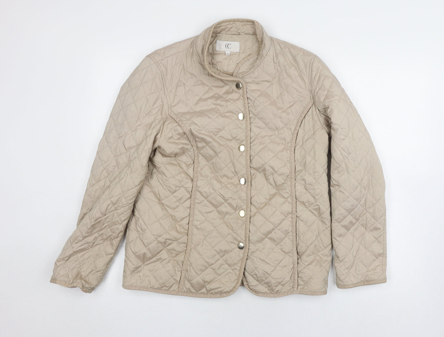 Womens UK Size 12 CC Beige Quilted Coat