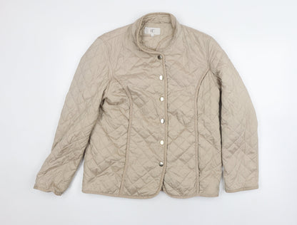 Womens UK Size 12 CC Beige Quilted Coat