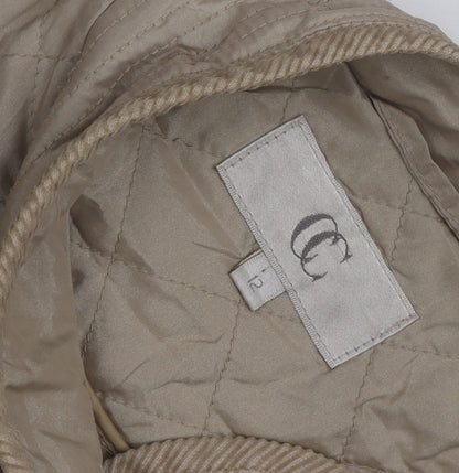 Womens UK Size 12 CC Beige Quilted Coat