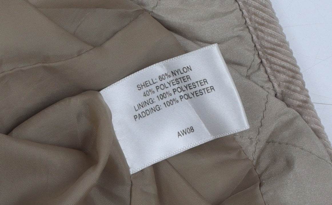 Womens UK Size 12 CC Beige Quilted Coat
