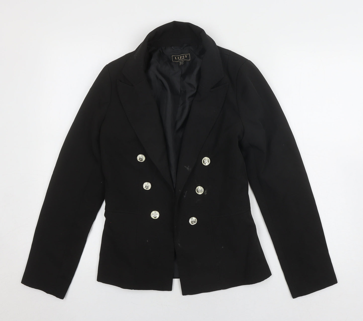 Lipsy Women's Black Double-Breasted Blazer UK 10