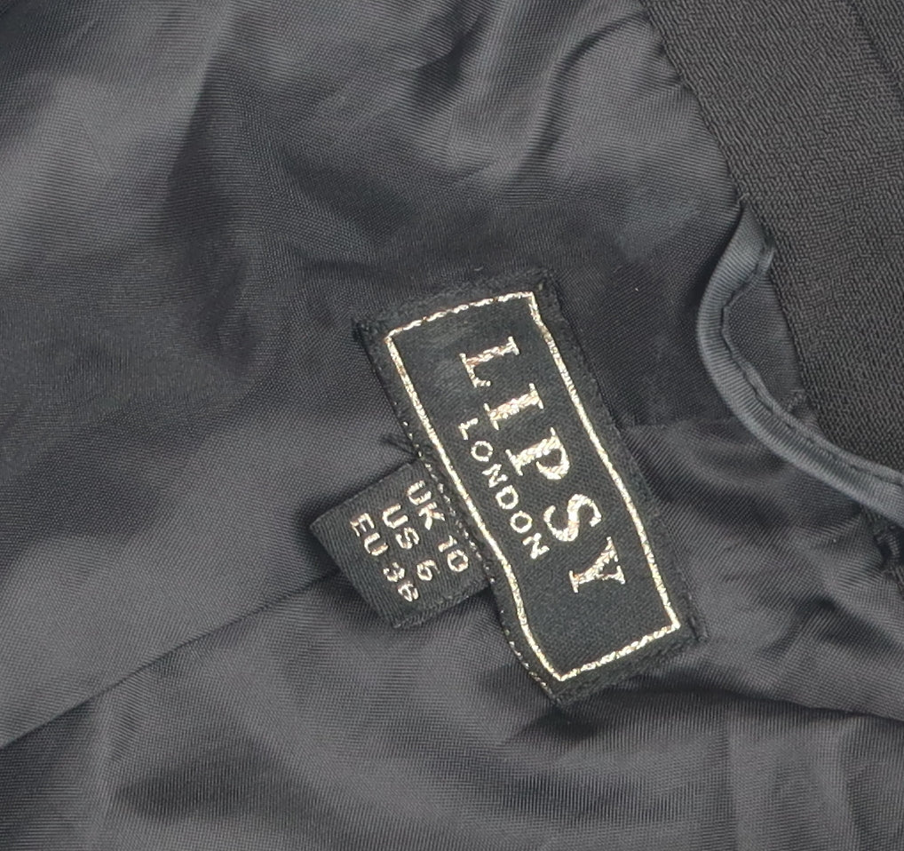 Lipsy Women's Black Double-Breasted Blazer UK 10