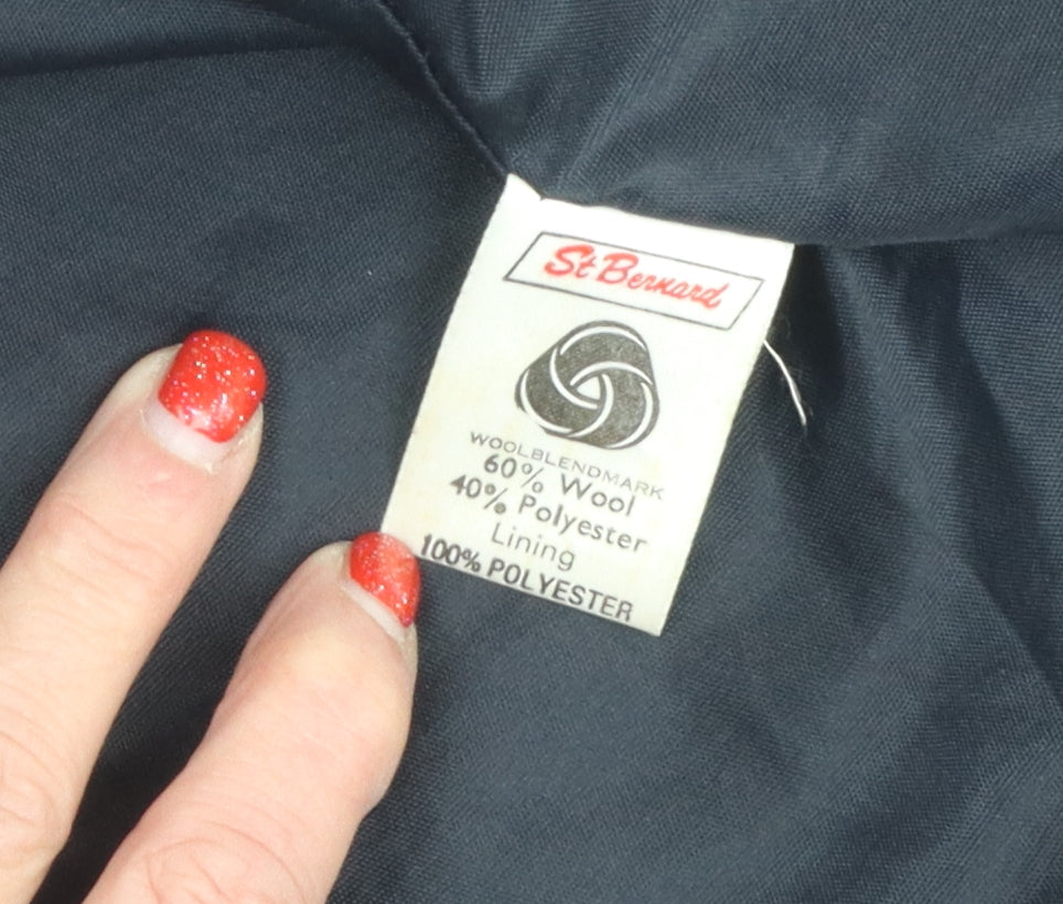 Womens UK Size 14 St. Bernard Black Overcoat