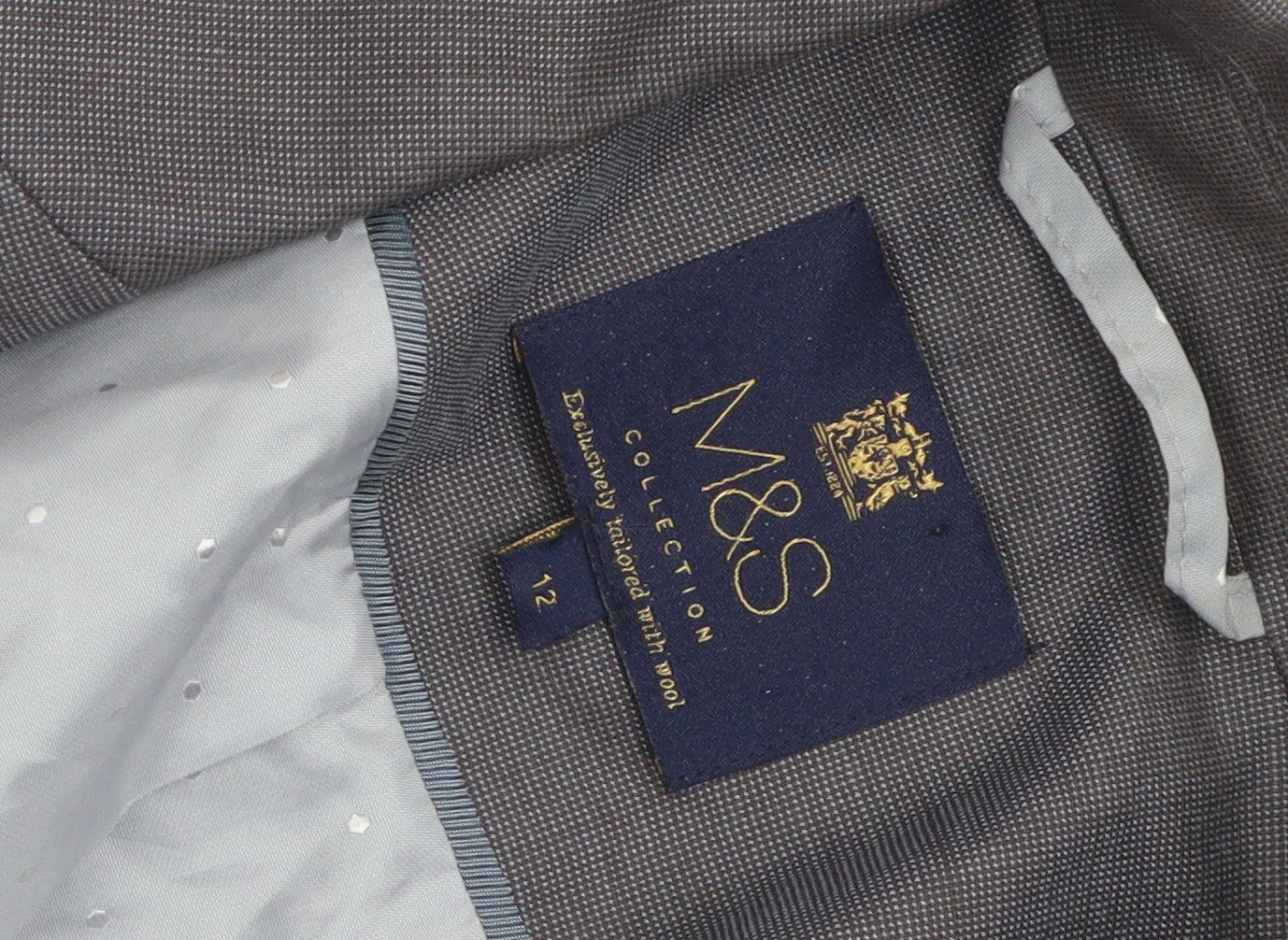 Marks and Spencer Women's Grey Blazer, Size 12