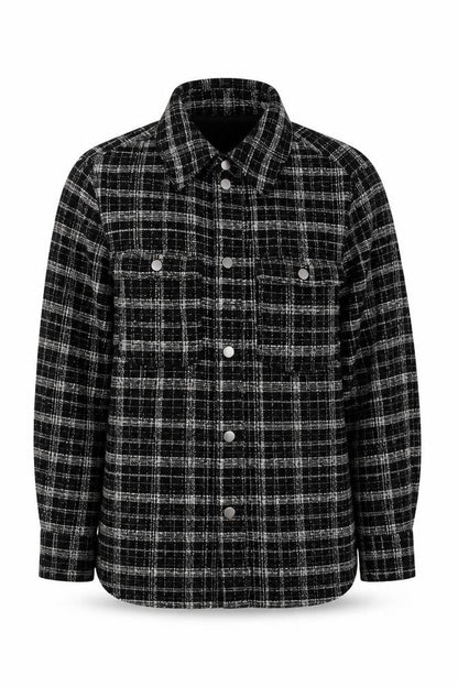 H&M Women's Black Check Tweed Jacket S