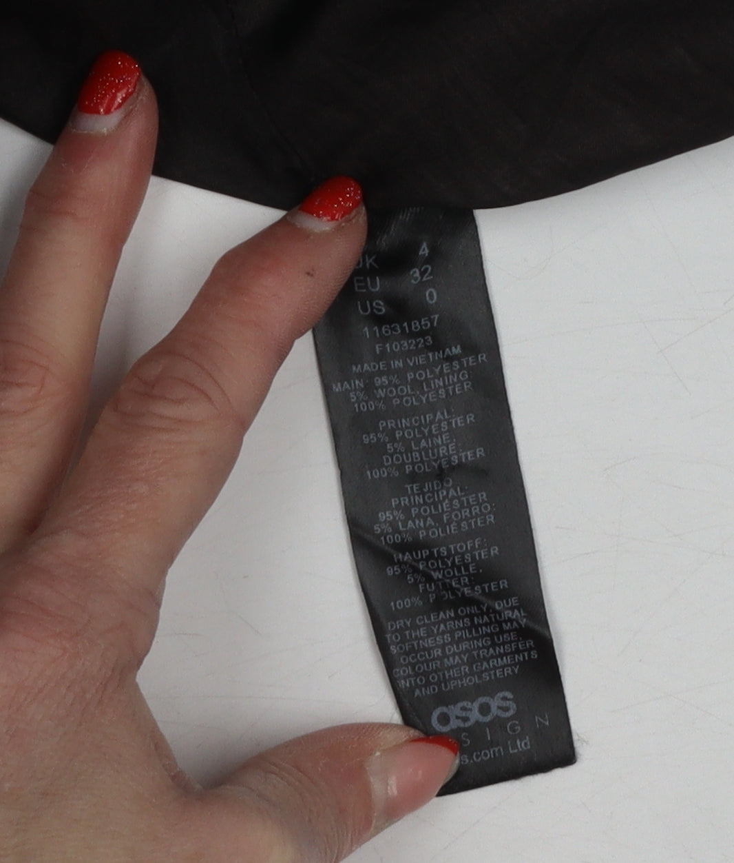 ASOS DESIGN Women's Black Long Overcoat Size 4