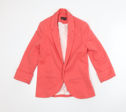 Topshop Women's Pink Blazer Size 8 Regular 3/4 Sleeve