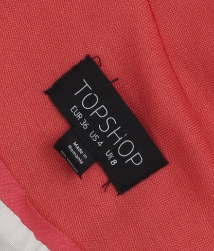 Topshop Women's Pink Blazer Size 8 Regular 3/4 Sleeve
