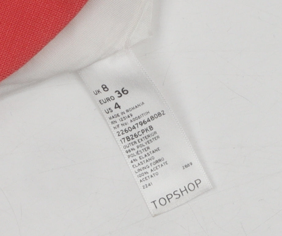 Topshop Women's Pink Blazer Size 8 Regular 3/4 Sleeve