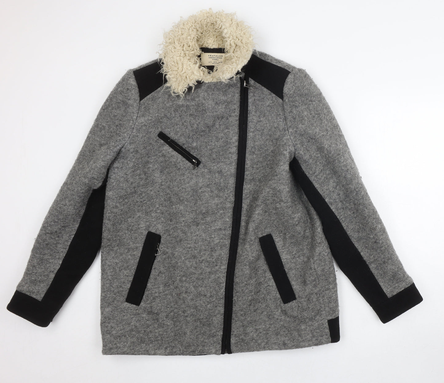 Womens UK Size 14 Zara Grey Motorcycle Jacket