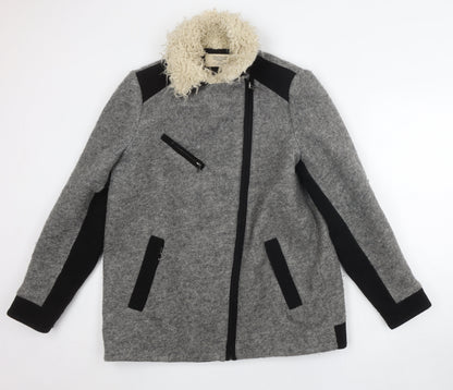 Womens UK Size 14 Zara Grey Motorcycle Jacket
