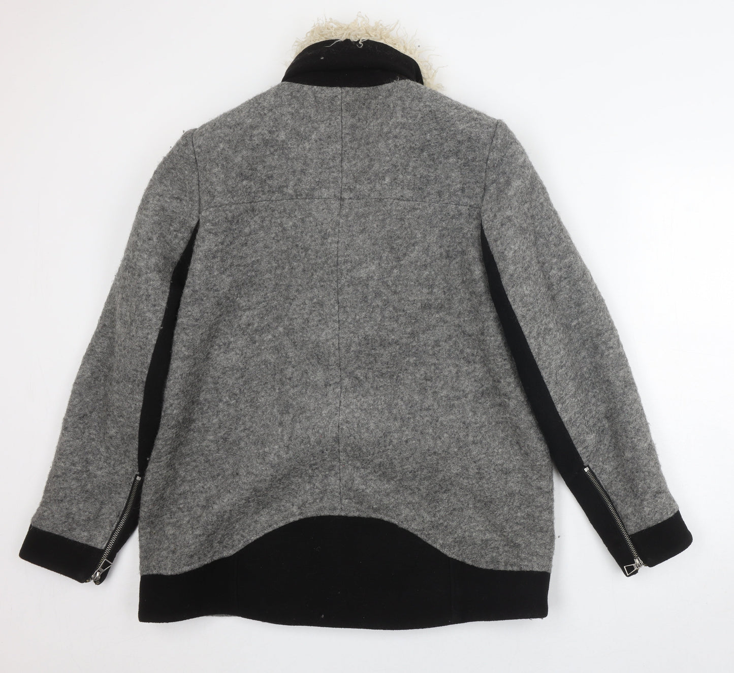 Womens UK Size 14 Zara Grey Motorcycle Jacket